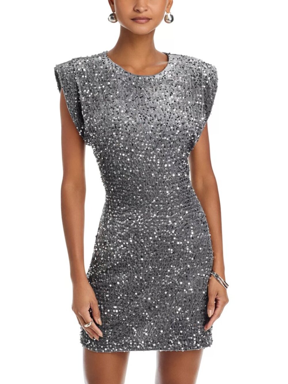 Steve Madden Astoria Sequin Mini Dress XXL Grey
